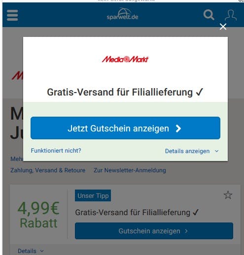 MediaMarkt Gutscheincode anzeigen Lasse dir den Gutscheincode anzeigen