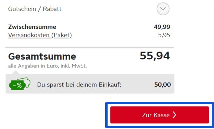 OTTO Warenkorb abschließen.