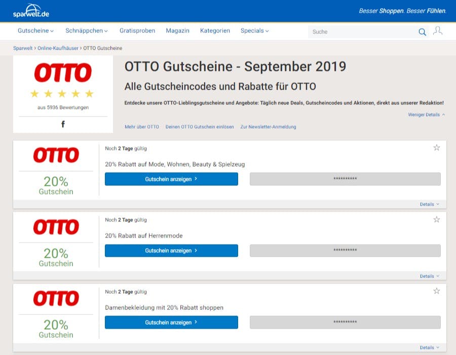 Passenden OTTO Gutschein finden
