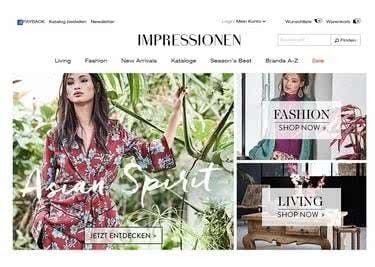 Impressionen Startseite Mode und Wohnen online finden