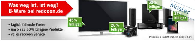 Redcoon-B-Ware Auch günstige B-Ware gibt es bei Redcoon.