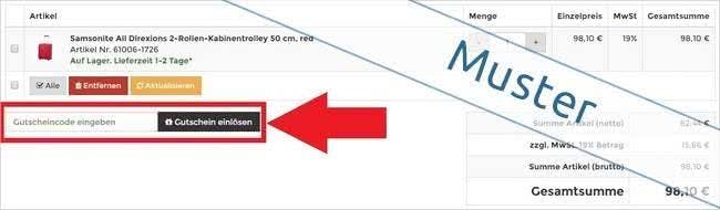 marken koffer coupon 20