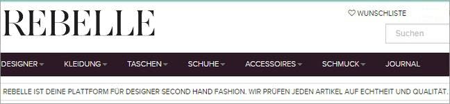 REBELLE-Angebot Gebrauchte Designermode bei REBELLE shoppen