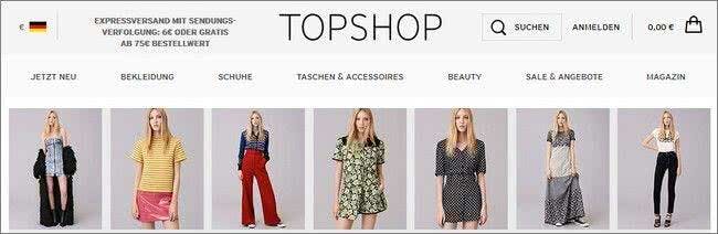 Modehighlights bei Topshop Findet eure Modehighlights bei Topshop