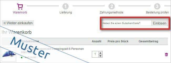 vidaXL-Gutschein im Warenkorb eintragen vidaXL-Gutschein im Warenkorb eintragen